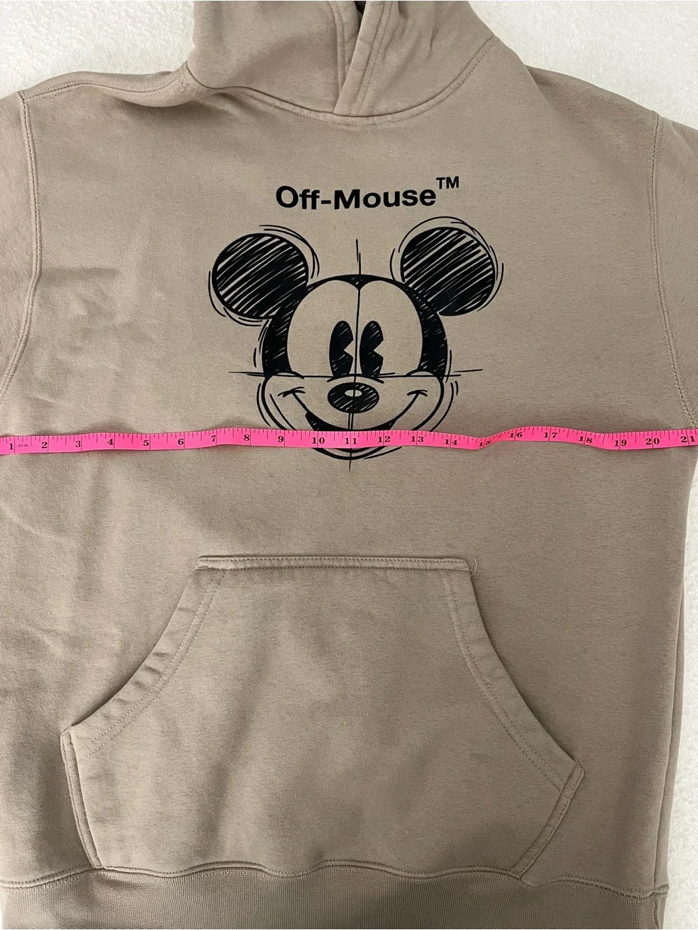 The Rabbits Los Angeles Off-Mouse Mickey Graphic Hoodie Medium Tan